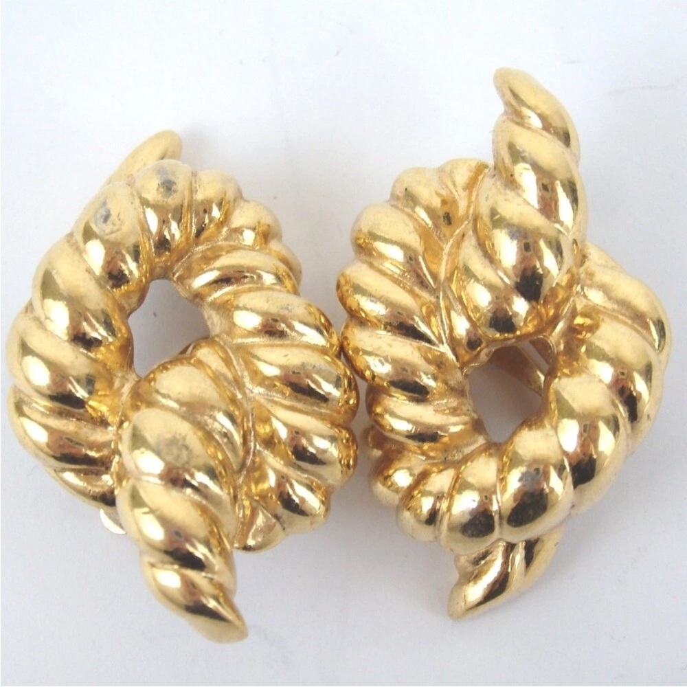 Givenchy HUGE VINTAGE Spiral Clip Earrings